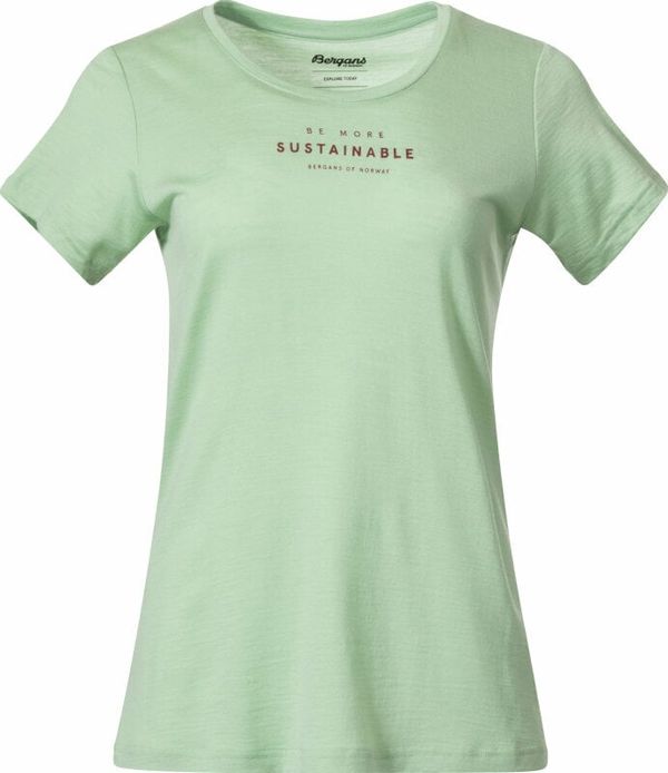 Bergans Bergans Graphic Wool Tee Women Light Jade Green/Chianti Red S Majica na otvorenom