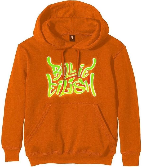 Billie Eilish Billie Eilish Majica Airbrush Flames Blohsh Orange 2XL