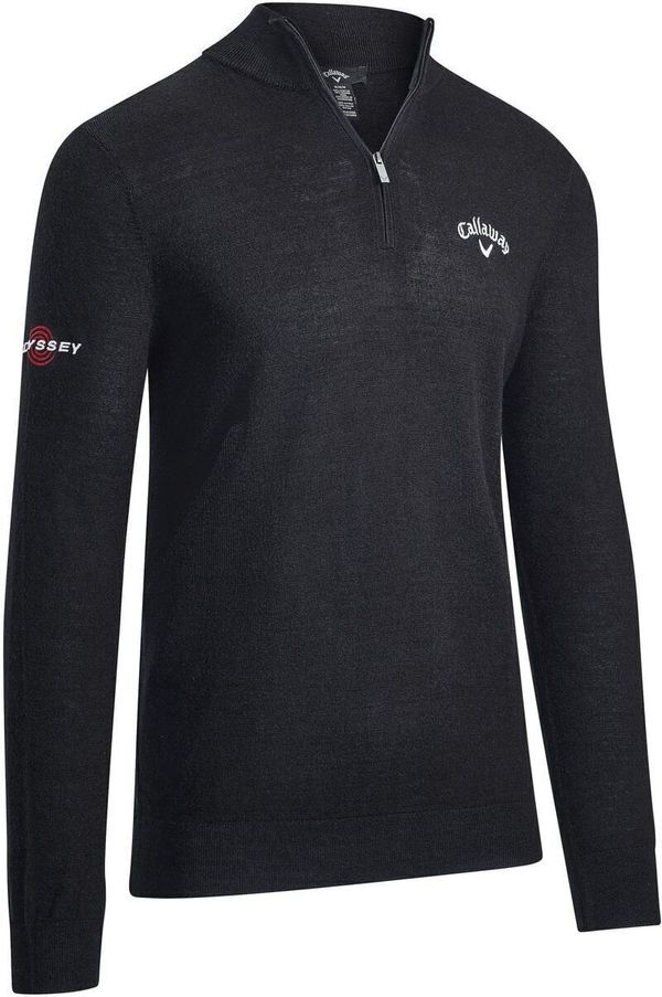 Callaway Callaway 1/4 Blended Mens Merino Sweater Black Ink L