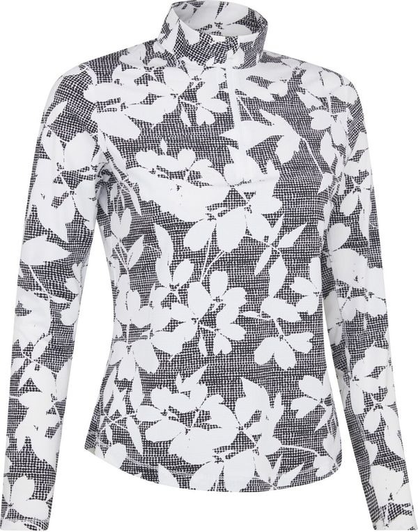Callaway Callaway Womens Textured Abstract Print Long Sleeve Top Caviar S Majica dugih rukava