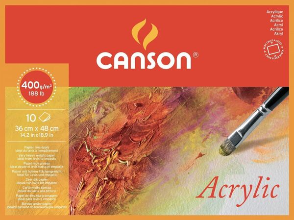 Canson Canson Acrylique Cold Pressed 48 x 36 cm 400 g Natural White Blok za skiciranje