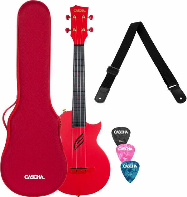 Cascha Cascha Carbon Fibre Set Koncertni ukulele Crvena