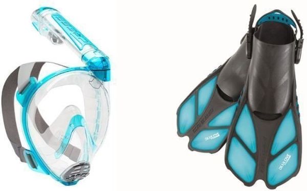 Cressi Cressi Duke Translucent/Aquamarine M/L + Bonete L/XL