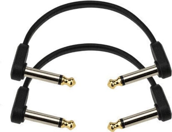 D'Addario D'Addario Flat Patch Cable Crna 10 cm Kutni - Kutni