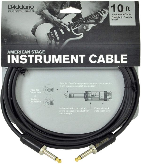 D'Addario Planet Waves D'Addario Planet Waves PW-AMSG-10 Crna 3 m Ravni - Ravni