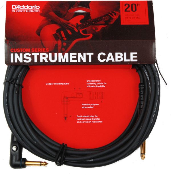 D'Addario Planet Waves D'Addario Planet Waves PW-GRA-20 Crna 6 m Ravni - Kutni