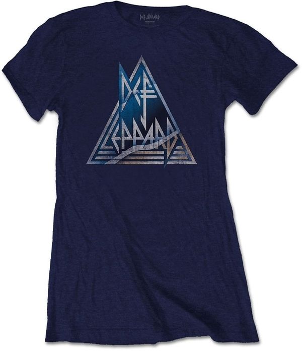 Def Leppard Def Leppard Košulja Triangle Logo Womens Navy Blue XL