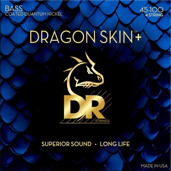DR Strings DR Strings Dragon Skin+ Coated Nickel Medium Light 45-100 Žice za bas gitaru