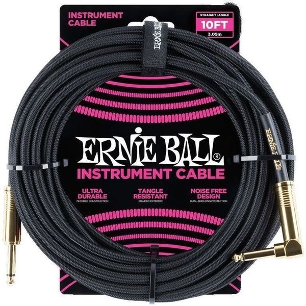 Ernie Ball Ernie Ball P06081-EB Crna 3 m Ravni - Kutni
