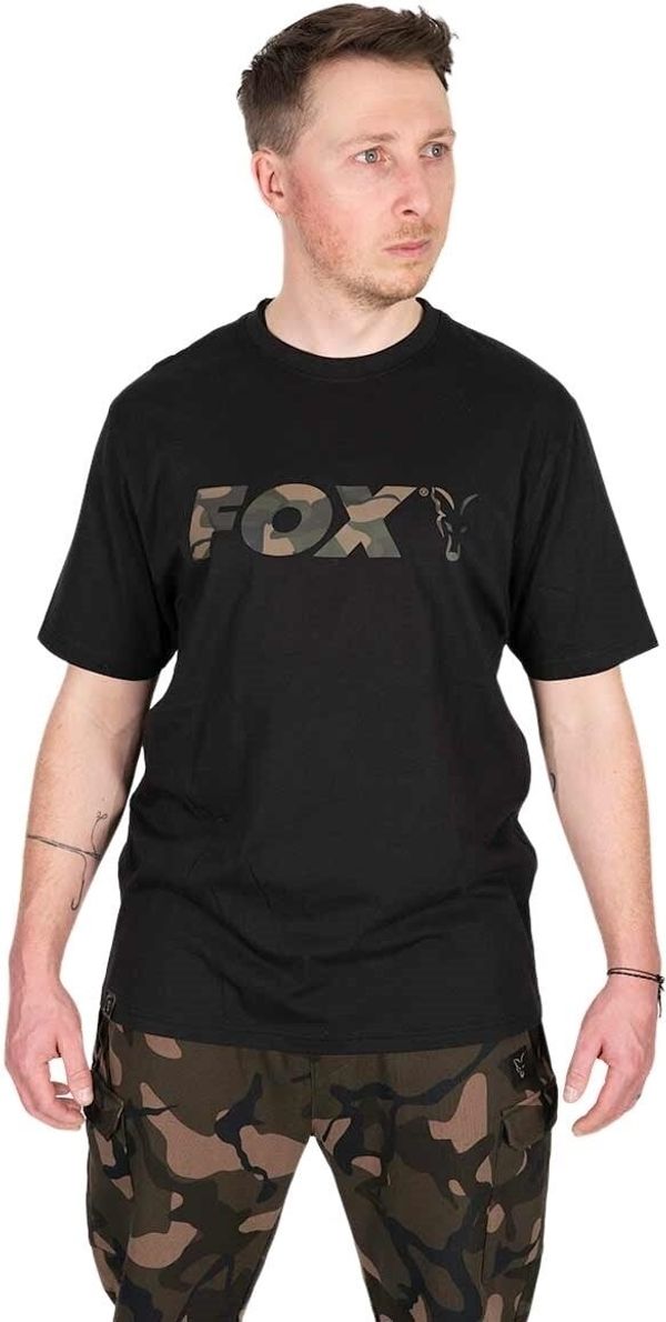 Fox Fishing Fox Fishing Majica Black/Camo Logo T-Shirt - XL