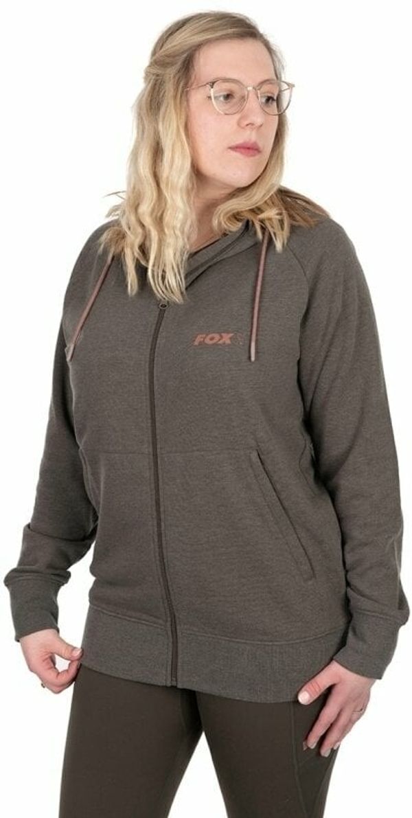Fox Fishing Fox Fishing Majica s kapuljačom Womens Zipped Hoodie Dusty Olive Marl/Mauve Fox M