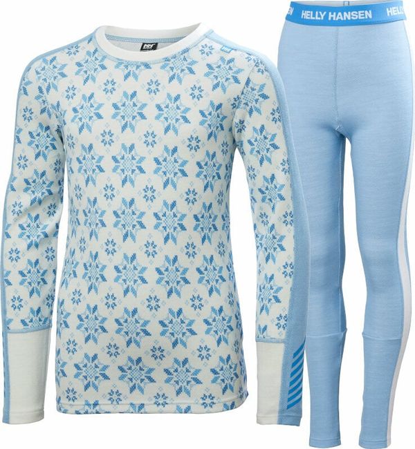 Helly Hansen Helly Hansen Juniors Graphic Lifa Merino Base Layer Set Bright Blue 164/14 Termo donje rublje