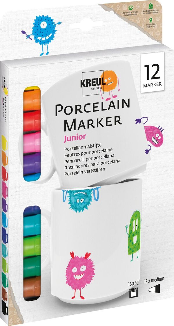 Kreul Kreul Porcelain Marker medium Junior Set Set markera za keramiku 12 kom