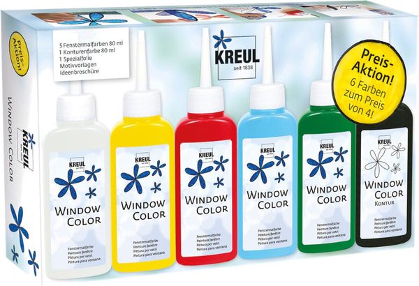 Kreul Kreul Window Color Promotion Set staklenih boja 5 x 80 ml