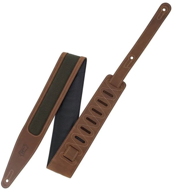 Levys Levys M317TRI-BRN-GRN Kožnati remen za gitaru Brown, Green