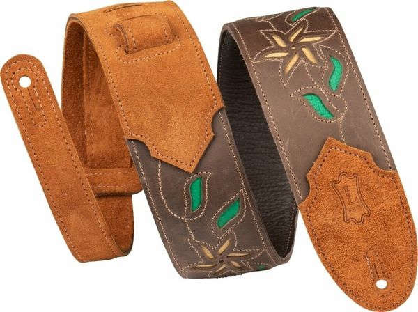 Levys Levys M4FV-DBR Kožnati remen za gitaru Dark Brown/Yellow