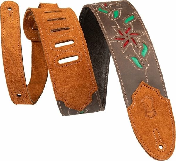 Levys Levys M4FV-DBR_RED Kožnati remen za gitaru Dark Brown/Red