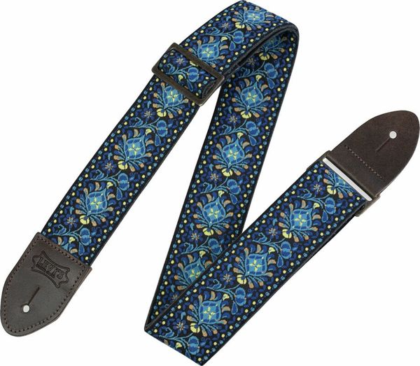 Levys Levys M8HTV-04 Print Series 2" Vintage Hootenanny Jacquard Weave Guitar Strap Blue