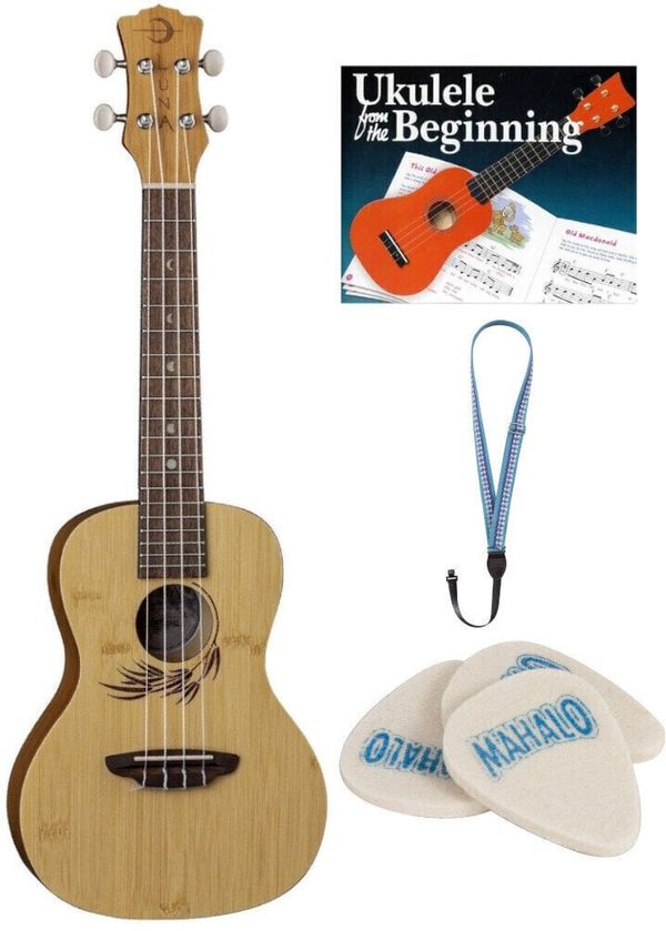 Luna Luna UKE-BAMBOO-C SET Koncertni ukulele Natural