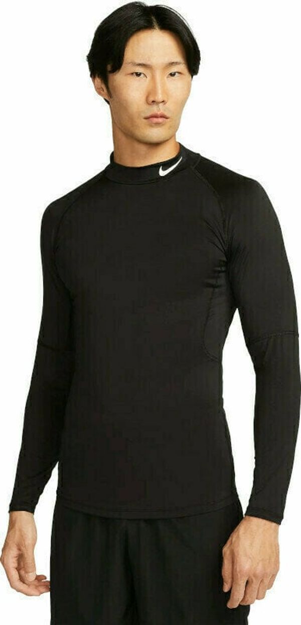 Nike Nike Dri-Fit Fitness Mock-Neck Long-Sleeve Mens Top Black/White L Majica za fitnes