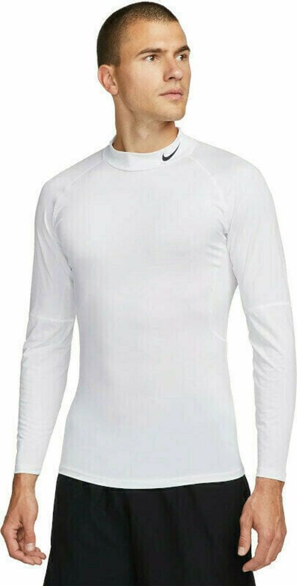 Nike Nike Dri-Fit Fitness Mock-Neck Long-Sleeve Mens Top White/Black 2XL Majica za fitnes