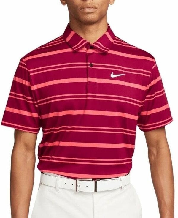 Nike Nike Dri-Fit Tour Mens Stripe Noble Red/Ember Glow/White XL Polo majica
