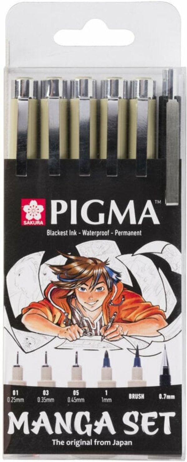 Sakura Sakura Pigma Micron Manga Tehničke olovke Black 6 kom