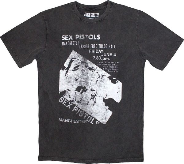 Sex Pistols Sex Pistols Košulja Manchester Flyer Stone Wash Unisex Charcoal Grey S