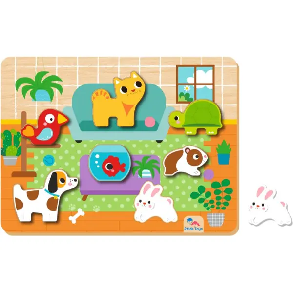 2Kids Toys 2Kids Toys Shape Puzzles aktivna umetaljka Pets 12 m+ 8 kom