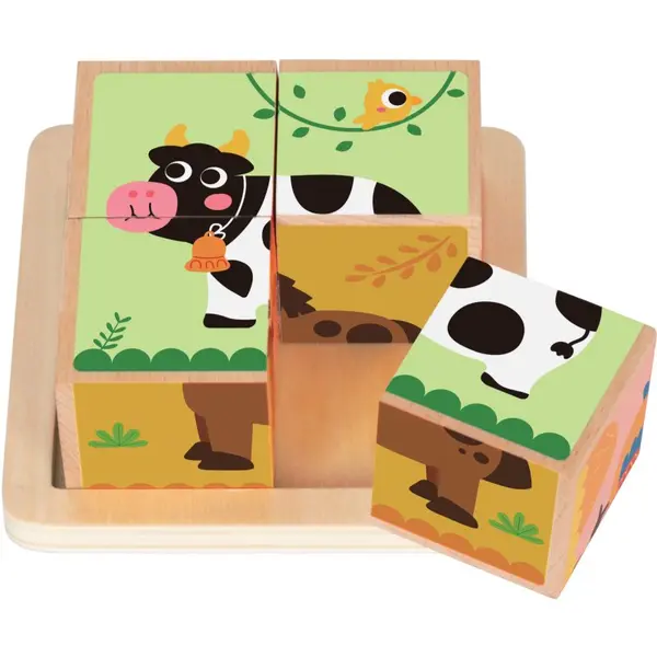 2Kids Toys 2Kids Toys Wooden Blocks Farm 2 kocke od drva 18m+ 4 kom