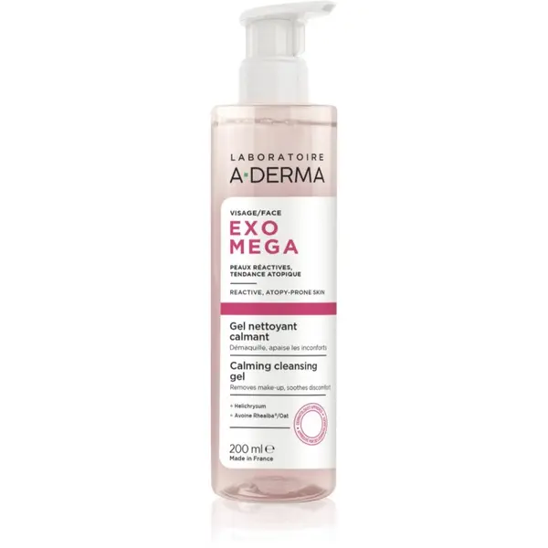 A-Derma A-Derma Exomega Calming Cleansing Gel gel za čišćenje i skidanje make-upa s umirujućim djelovanjem 200 ml