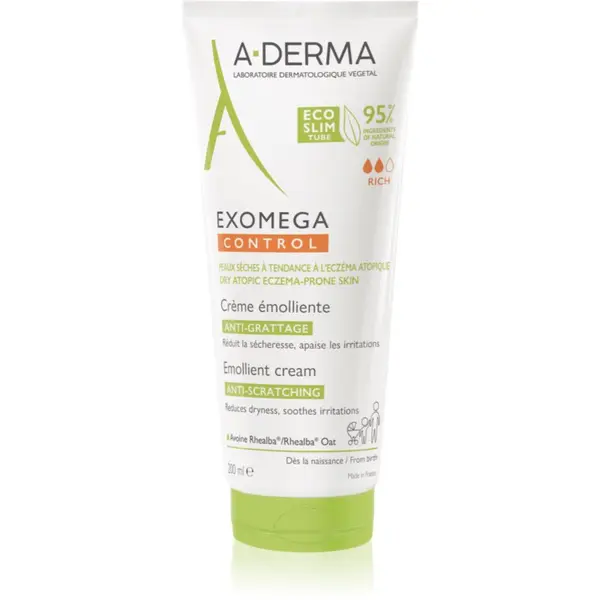 A-Derma A-Derma Exomega Control Emollient Cream krema za tijelo za vrlo suhu, osjetljivu i atopičnu kožu 200 ml