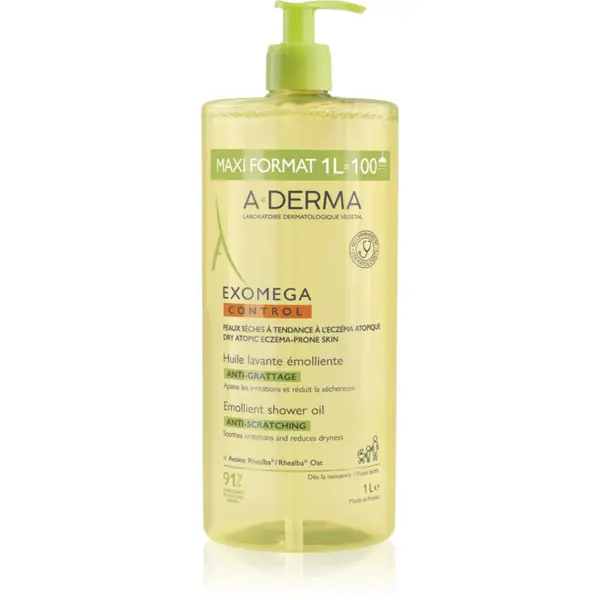 A-Derma A-Derma Exomega Control Emollient Shower Oil omekšavajući gel za tuširanje za suhu i atopičnu kožu 1000 ml
