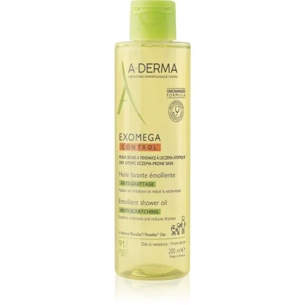 A-Derma A-Derma Exomega Control Emollient Shower Oil omekšavajući gel za tuširanje za suhu i atopičnu kožu 200 ml