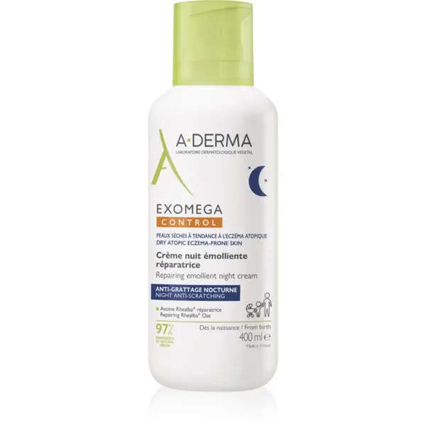A-Derma A-Derma Exomega Control Repairing Emollient Night Cream regenerirajuća noćna krema protiv svrbeža 400 ml