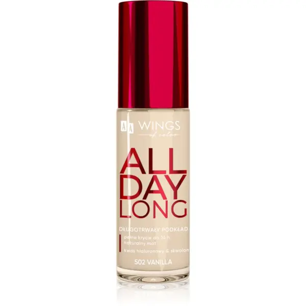 AA Wings of Color AA Wings of Color All Day Long Long Lasting Foundation dugotrajni puder nijansa 502 Vanilla 30 ml