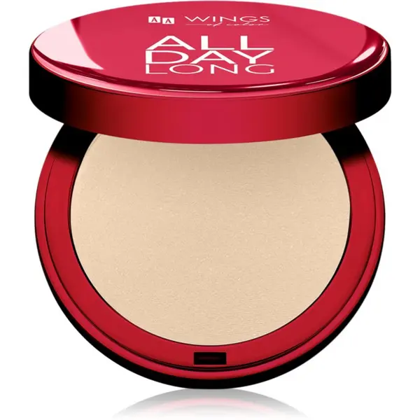 AA Wings of Color AA Wings of Color All Day Long Pressed Setting Powder kompaktni puder s mat efektom nijansa 02 Natural Medium 9 g