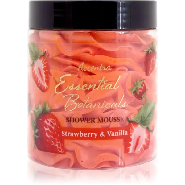 Accentra Accentra Essential Botanicals Shower Mousse pjena za tuširanje s mirisom Strawberry & Vanilla 200 g