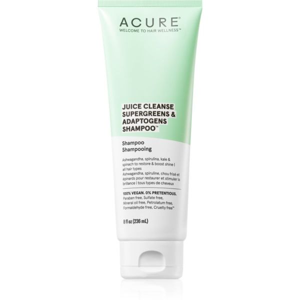 ACURE ACURE Juice Cleanse Supergreens & Adaptogens energetski šampon za iscrpljenu kosu i vlasište 236 ml