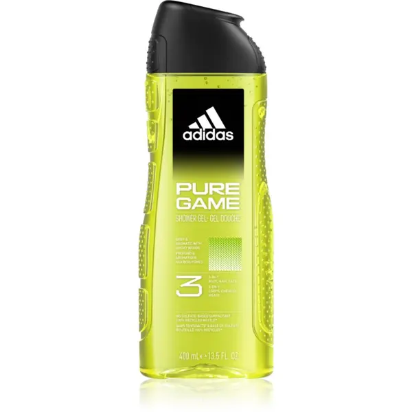 Adidas Adidas Pure Game gel za tuširanje za lice, tijelo i kosu 3 u 1 za muškarce 400 ml
