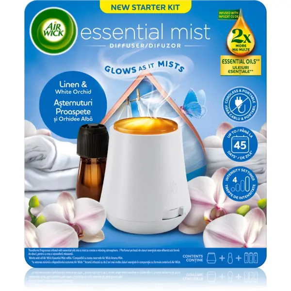 Air Wick Air Wick Essential Mist Linen & White Orchid aroma difuzer s punjenjem 1 kom