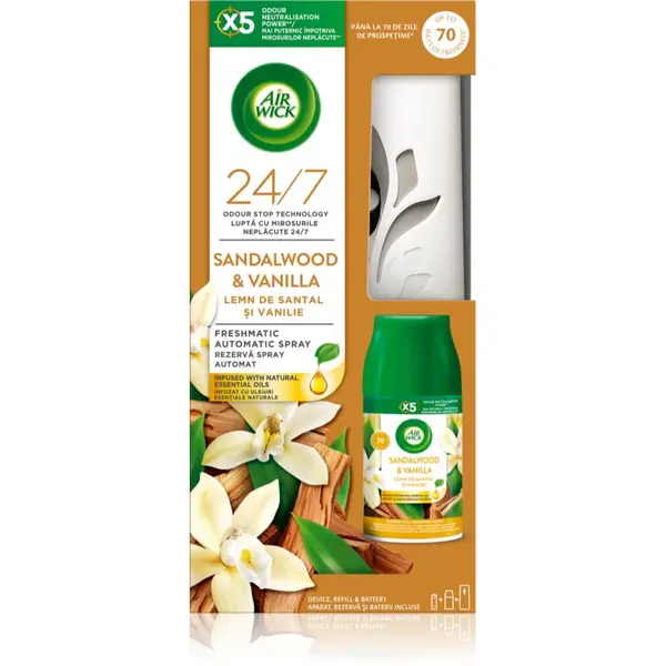 Air Wick Air Wick Freshmatic Sandalwood & Vanilla automatski osvježivač zraka s punjenjem 250 ml