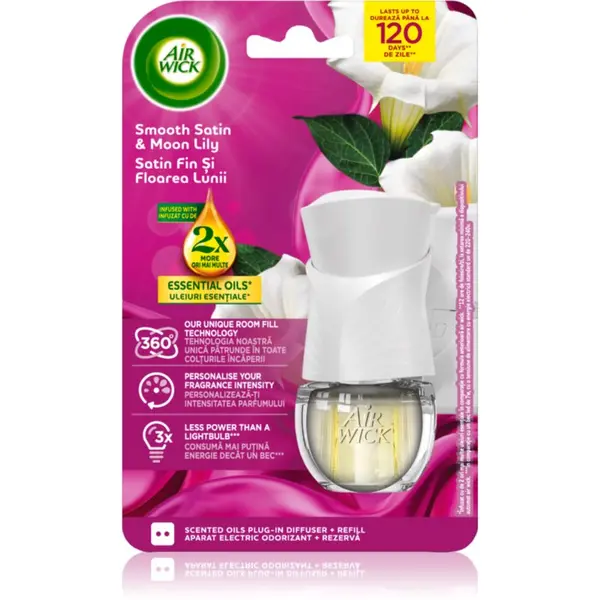 Air Wick Air Wick Smooth Satin & Moon Lily Electric električni osvježivač zraka s punjenjem 19 ml