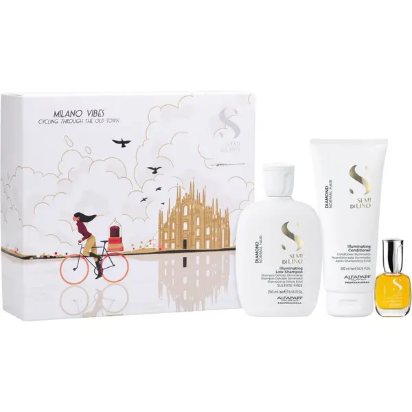 Alfaparf Milano Alfaparf Milano Semi di Lino Diamond Holiday Kit poklon set za sjajnu i mekanu kosu