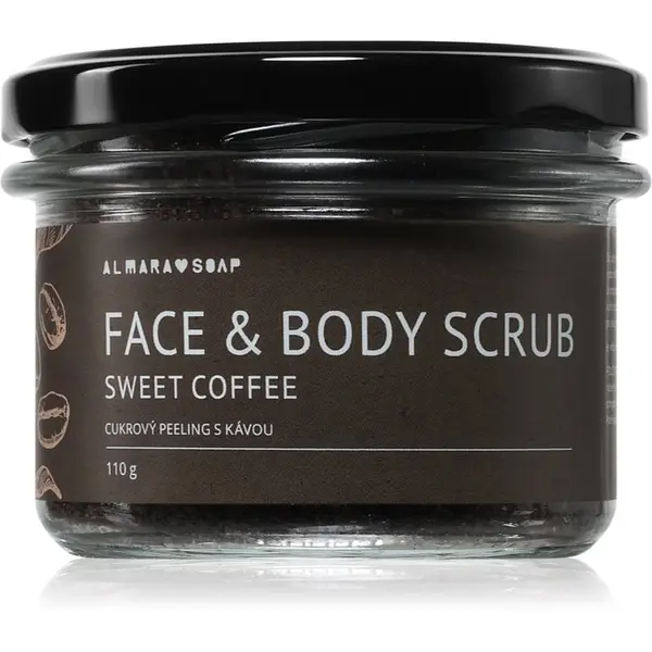 Almara Soap Almara Soap Face & Body Scrub šećerni peeling za tijelo i lice s mirisom Sweet Coffee 110 g