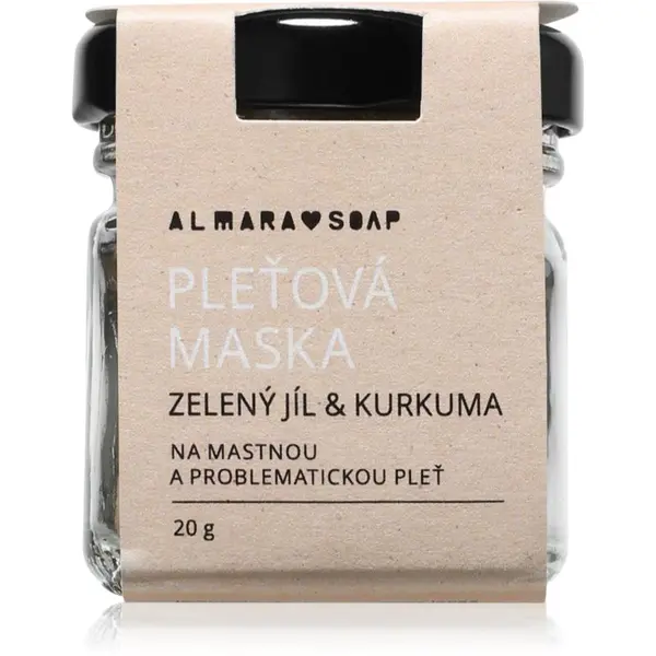 Almara Soap Almara Soap Face Green Clay & Turmeric maska za čišćenje lica za masno i problematično lice 20 g