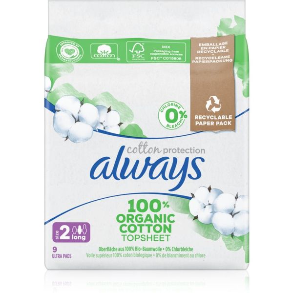 Always Always Cotton Protection Long ulošci bez parfema 9 kom