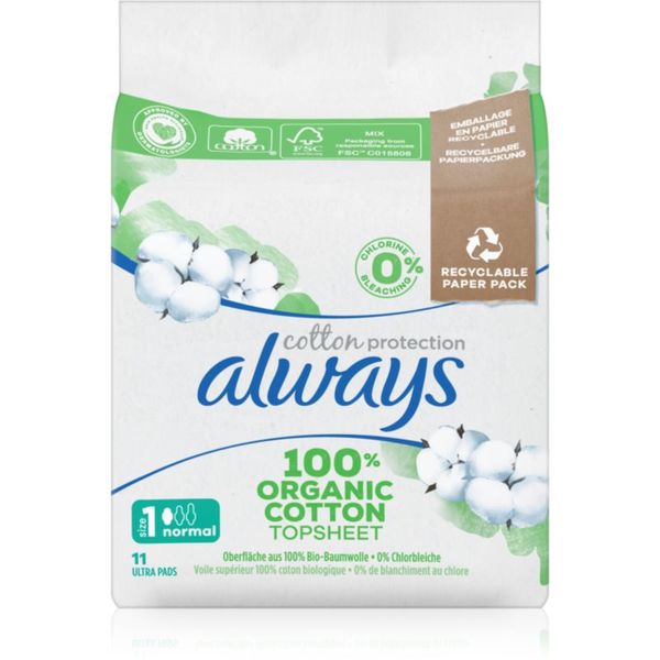 Always Always Cotton Protection Normal ulošci bez parfema 11 kom