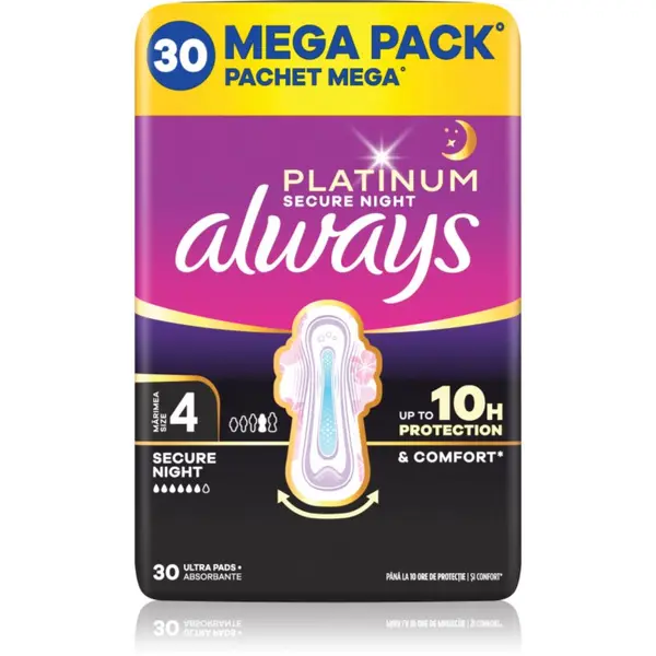 Always Always Platinum Secure Night Size 4 ulošci za noć 30 kom