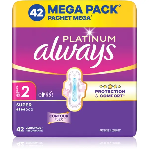 Always Always Platinum Super Size 2 ulošci s krilima 42 kom